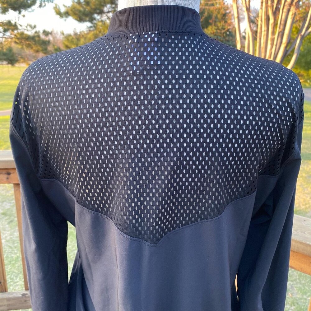 Z by Zella Women’s Main Event  Mesh Yoke Top Track Jacket Medium Black Full Zip - Picture 10 of 13